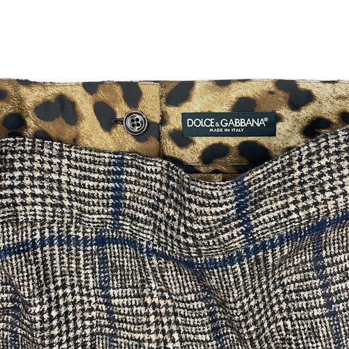 Plaid Skirt with Button Detailing 38 Brown Ready-To-Wear in Alpaca
