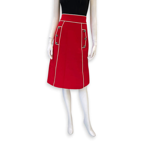 Mid Length Skirt 38 Red Ready-To-Wear CL2604-21086 1