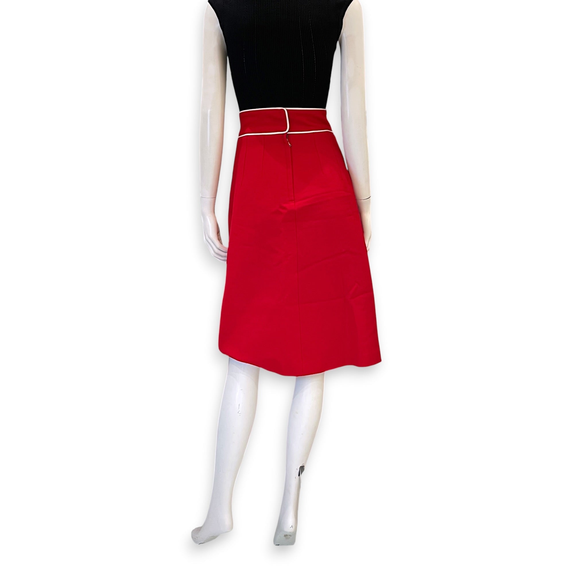 Mid Length Skirt 38 Red Ready-To-Wear CL2604-21086 2