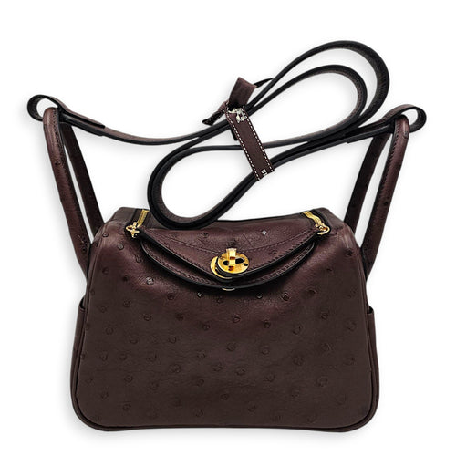 Lindy Mini Rouge Sellier in Ostrich Gold hardware CL2604-21089 1