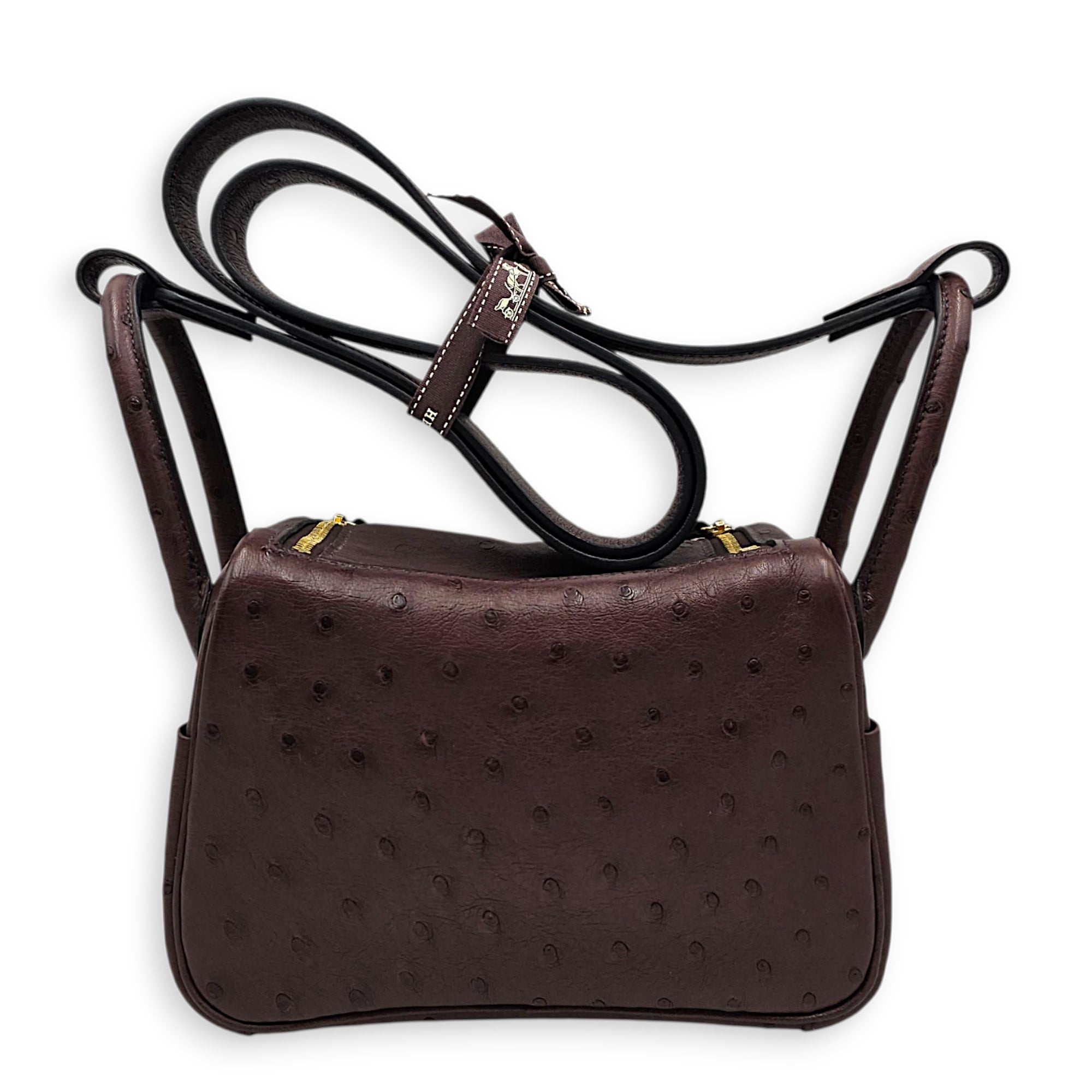 Lindy Mini Rouge Sellier in Ostrich Gold hardware CL2604-21089 2