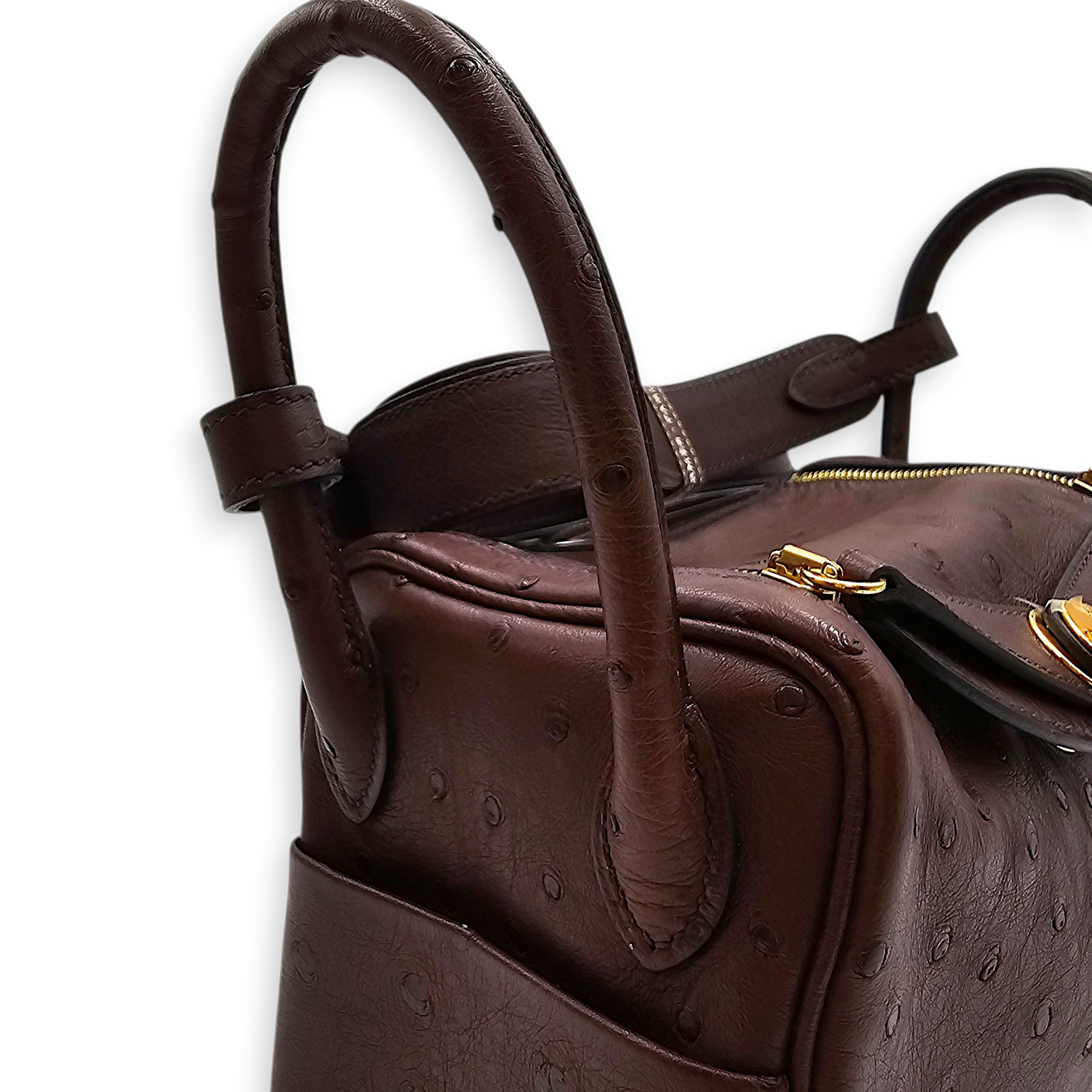 Lindy Mini Rouge Sellier in Ostrich Gold hardware CL2604-21089 8