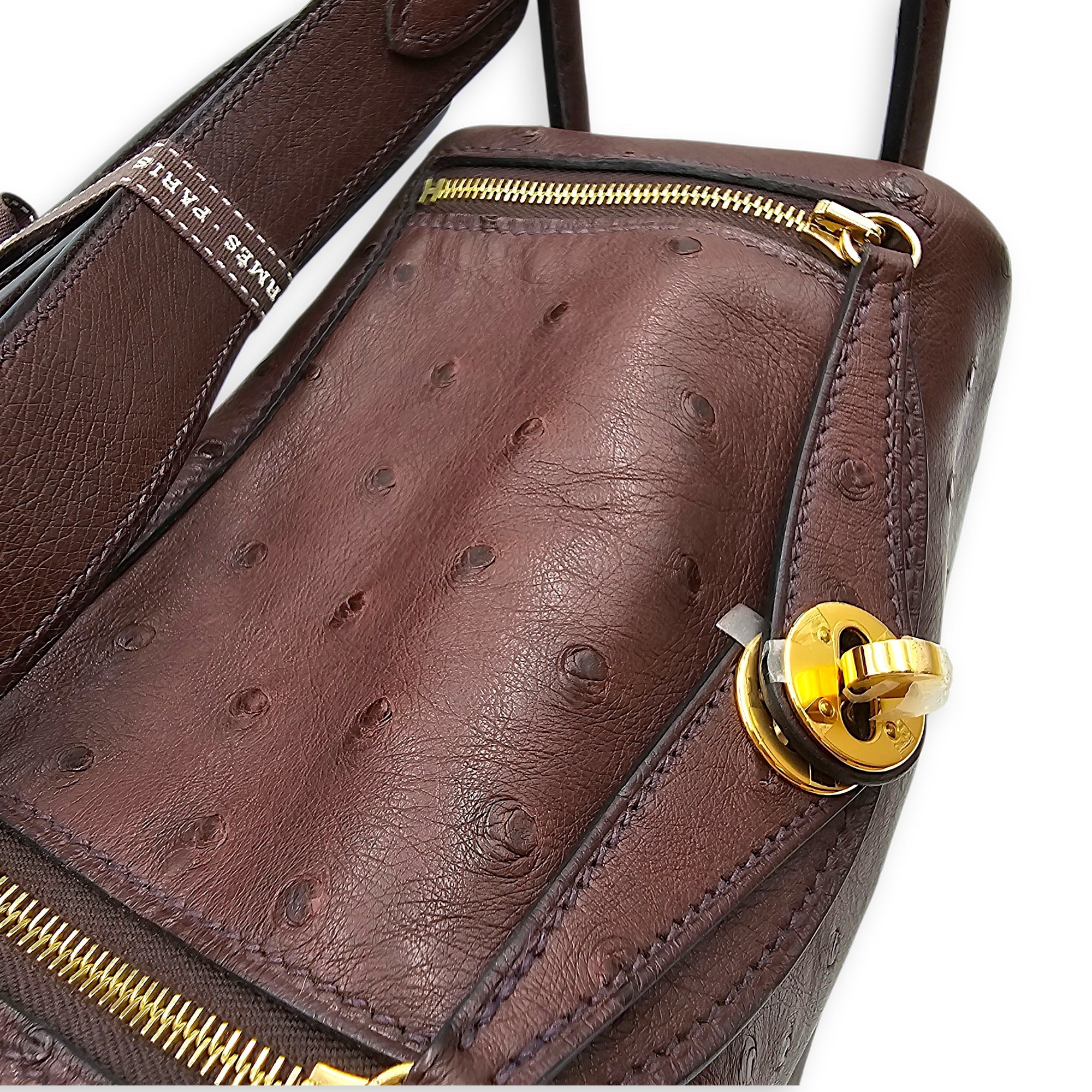 Lindy Mini Rouge Sellier in Ostrich Gold hardware CL2604-21089 9