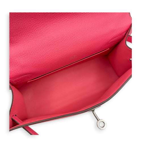 Kelly Pochette Rose Azalee in Epsom Palladium hardware