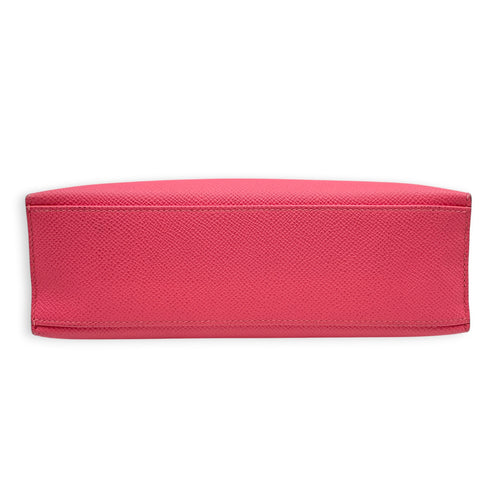 Kelly Pochette Rose Azalee in Epsom Palladium hardware