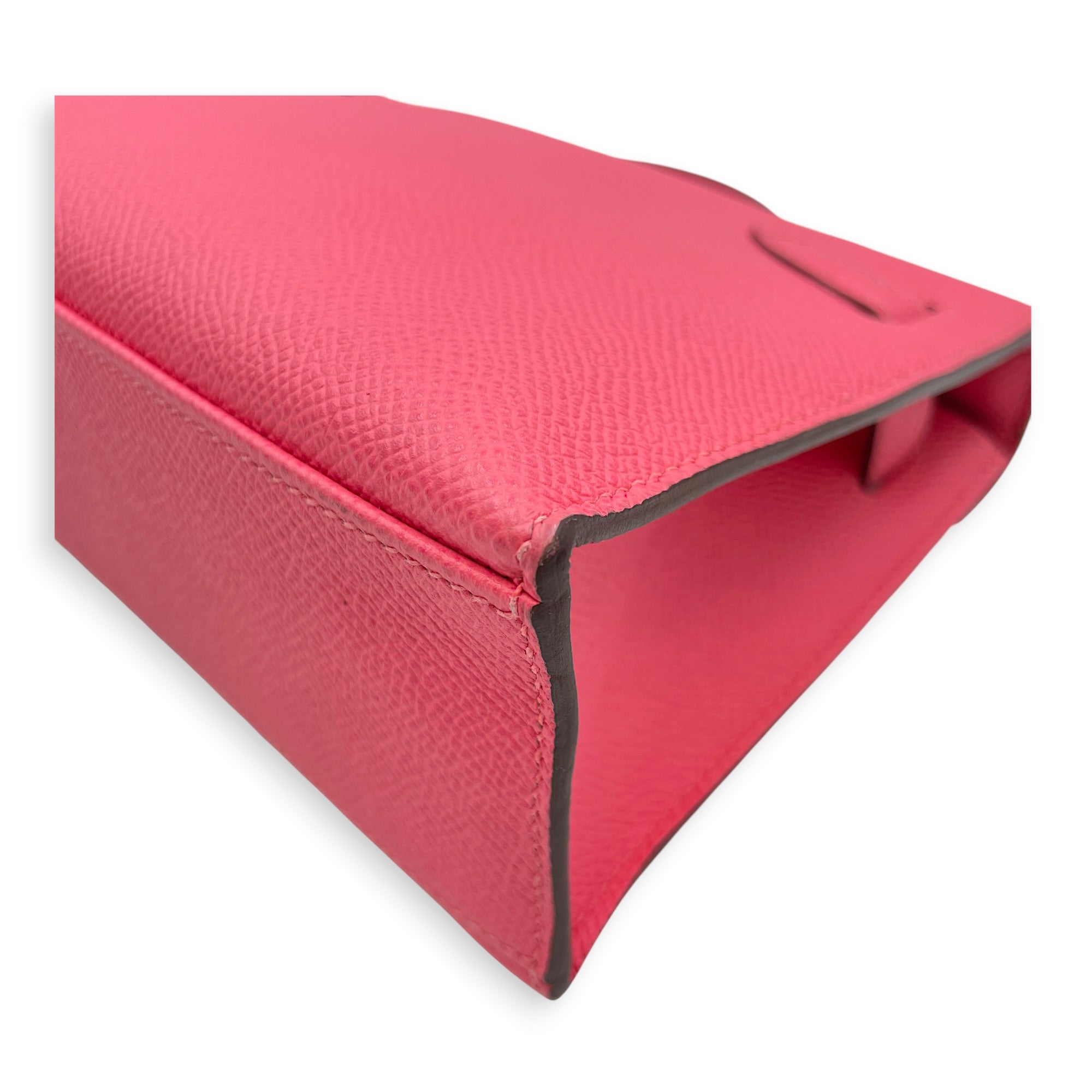 Kelly Pochette Rose Azalee in Epsom Palladium hardware