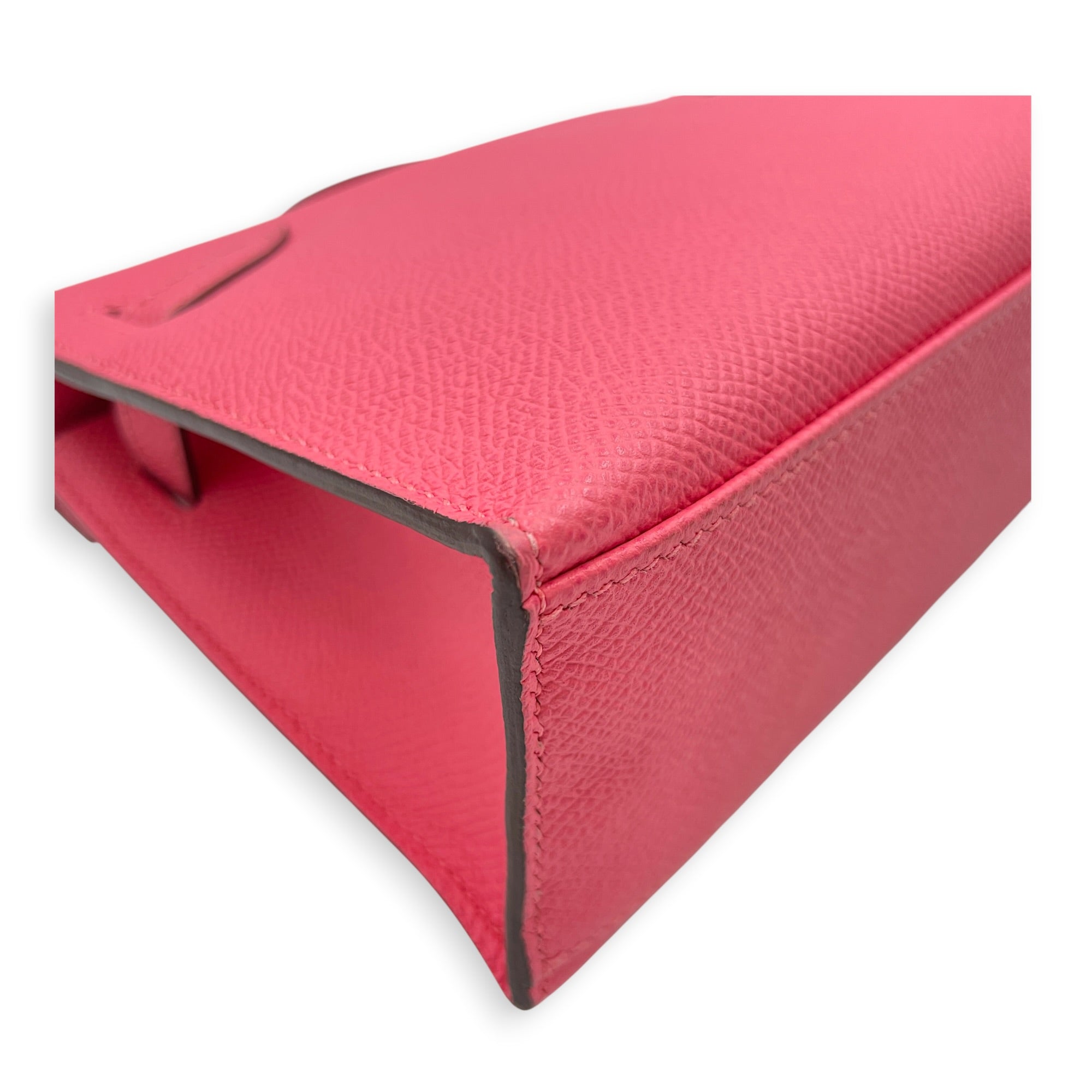 Kelly Pochette Rose Azalee in Epsom Palladium hardware