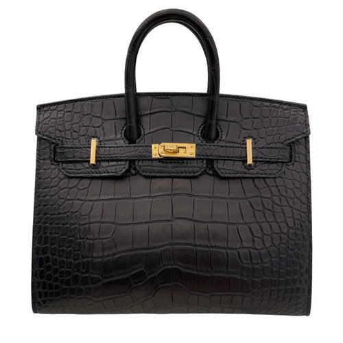 Sellier Birkin 20 Black in Matte Alligator Gold hardware CL2604-21098 1
