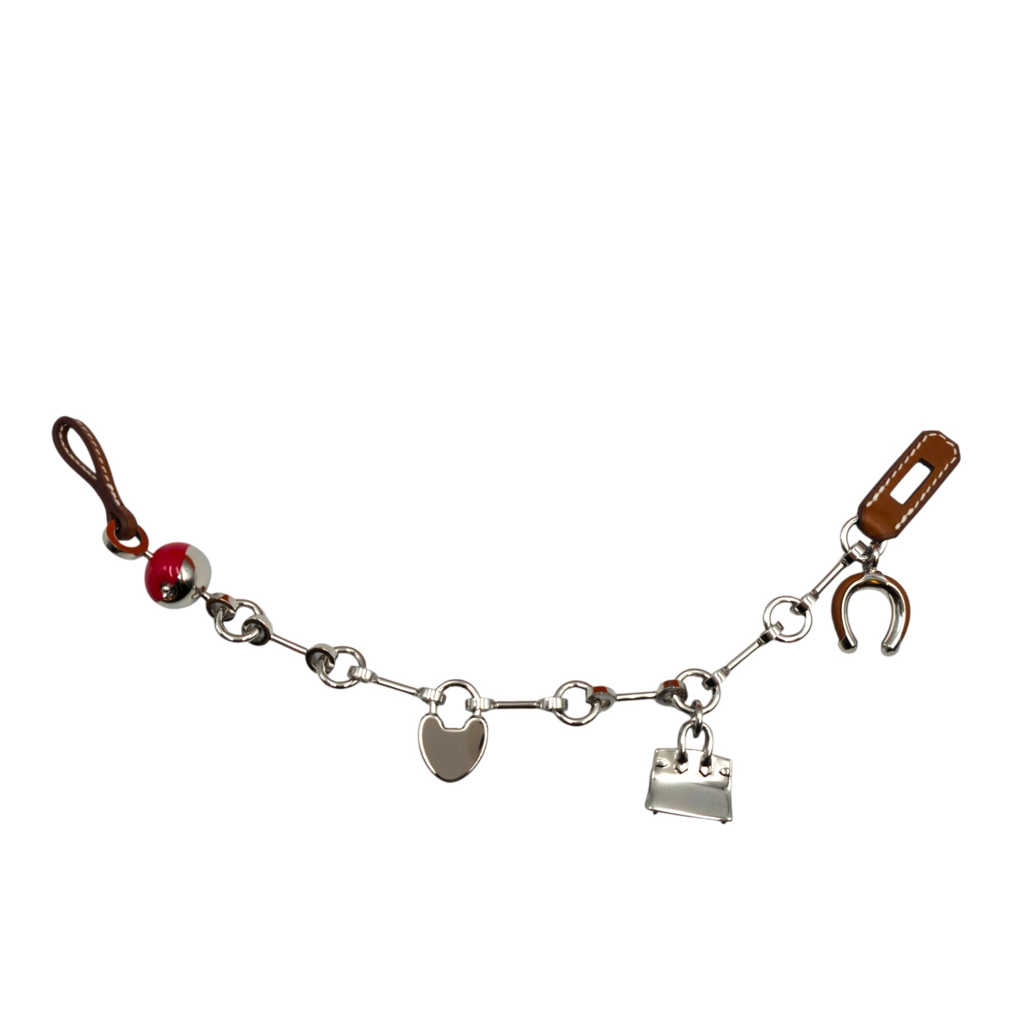 Bijou de Sac charm Fauve/Rouge de coeur Bag Accessory in Barenia Palladium hardware CL2604-21100 2