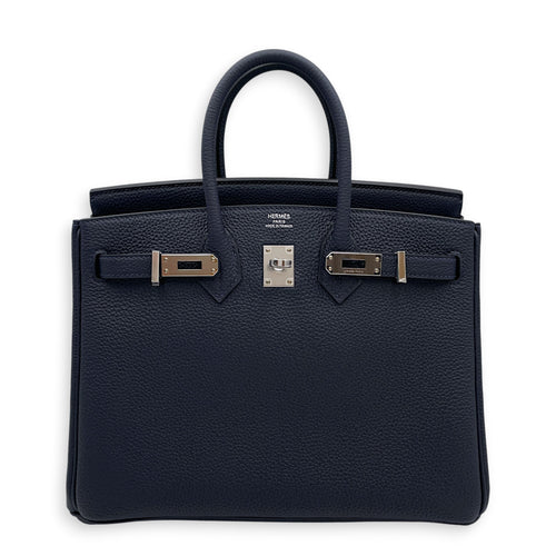 Birkin 25 Blue Nuit in Togo Palladium hardware