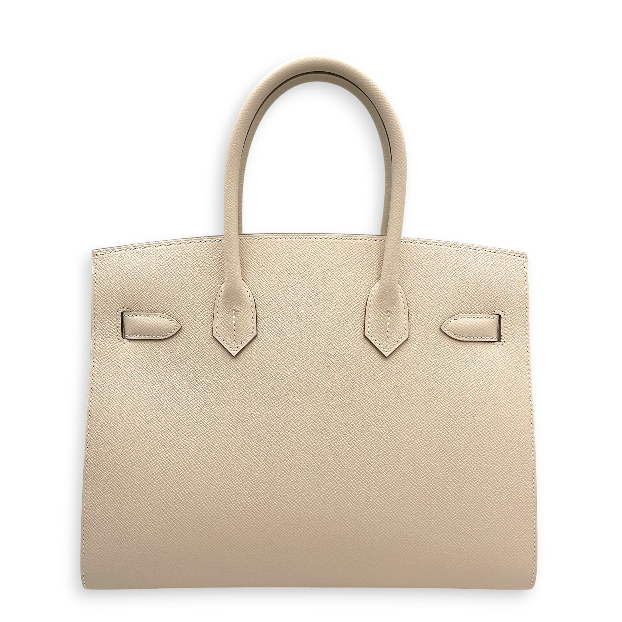 Sellier Birkin 30 Craie in Epsom Palladium hardware