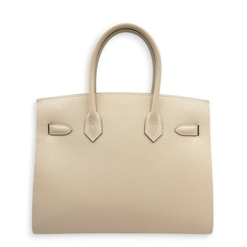 Sellier Birkin 30 Craie in Epsom Palladium hardware