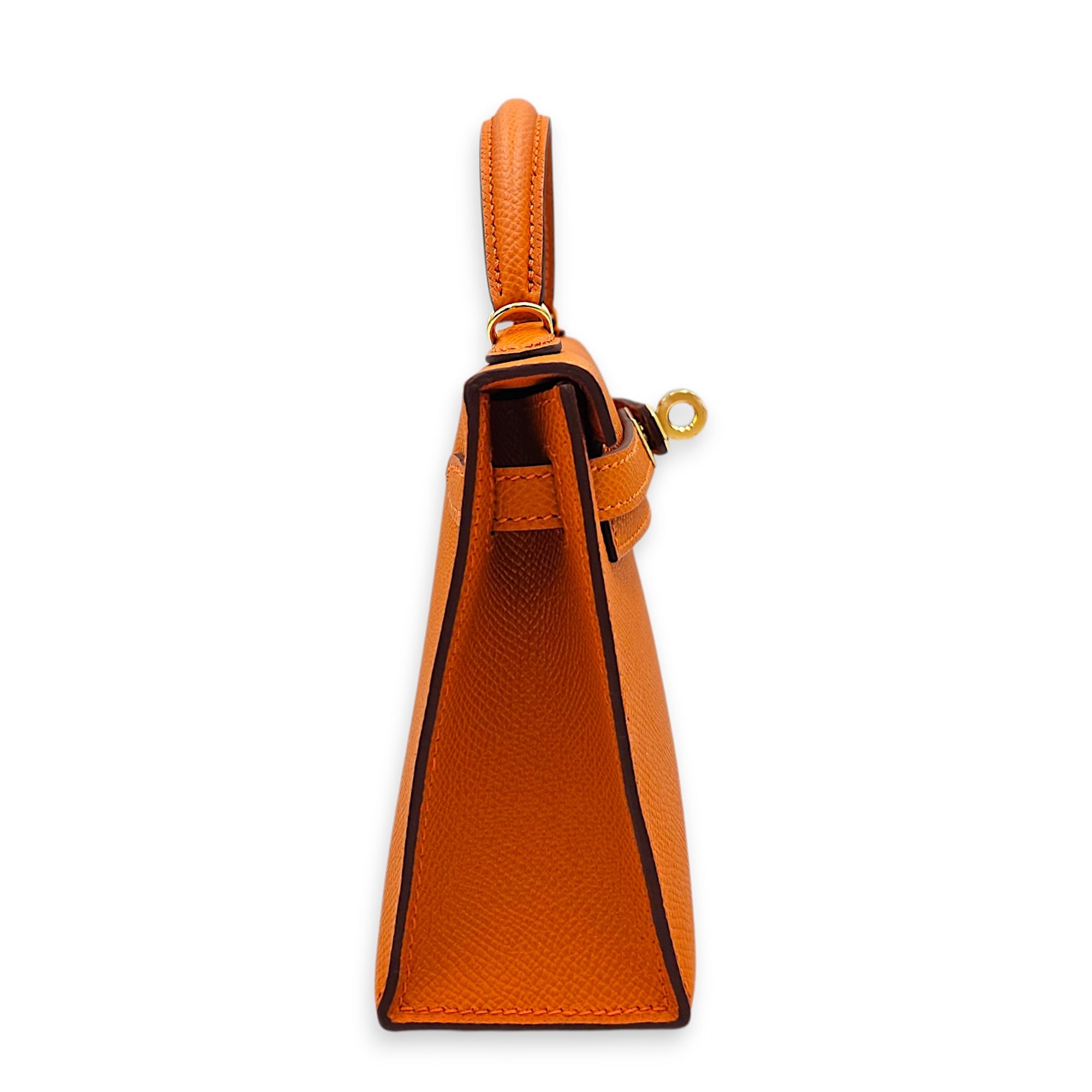 Sellier Kelly 20 Orange in Epsom Gold hardware CL2605-21119 3