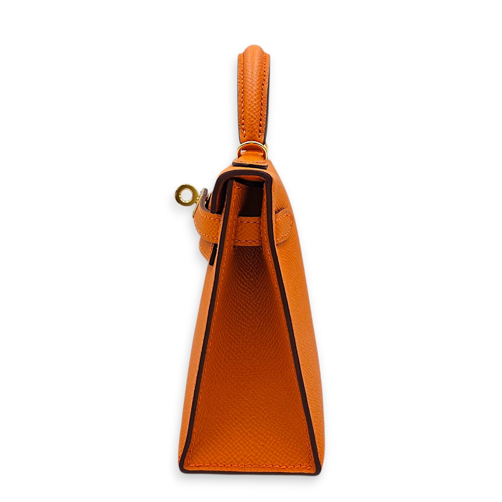 Sellier Kelly 20 Orange in Epsom Gold hardware CL2605-21119 4
