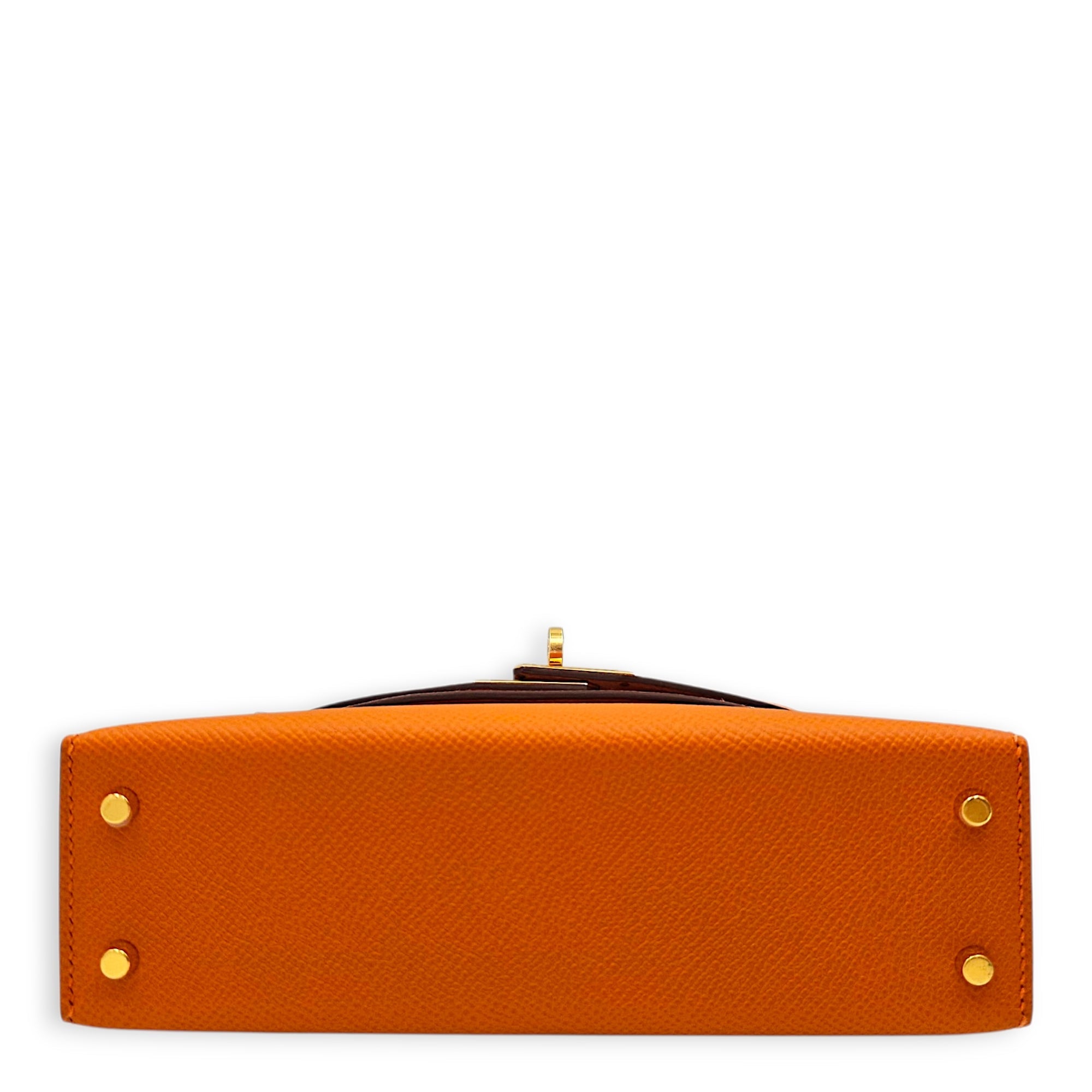 Sellier Kelly 20 Orange in Epsom Gold hardware CL2605-21119 5