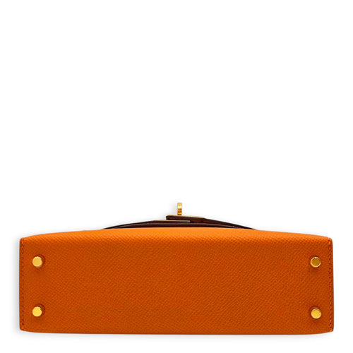 Sellier Kelly 20 Orange in Epsom Gold hardware CL2605-21119 5
