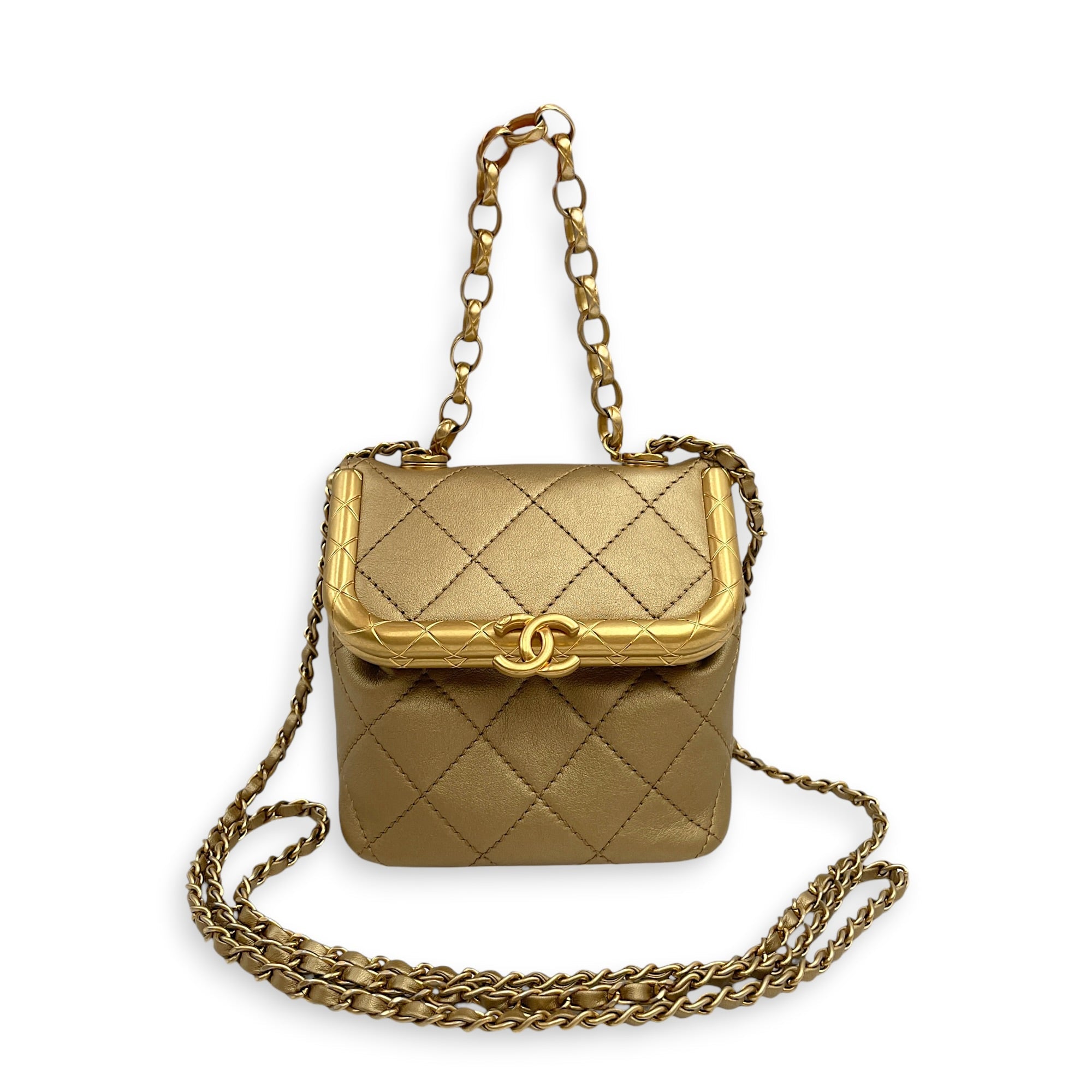Quilted 2020 My Crush Bag Micro Gold Crossbody Bag in Calfskin Gold hardware CL2605-21122 10