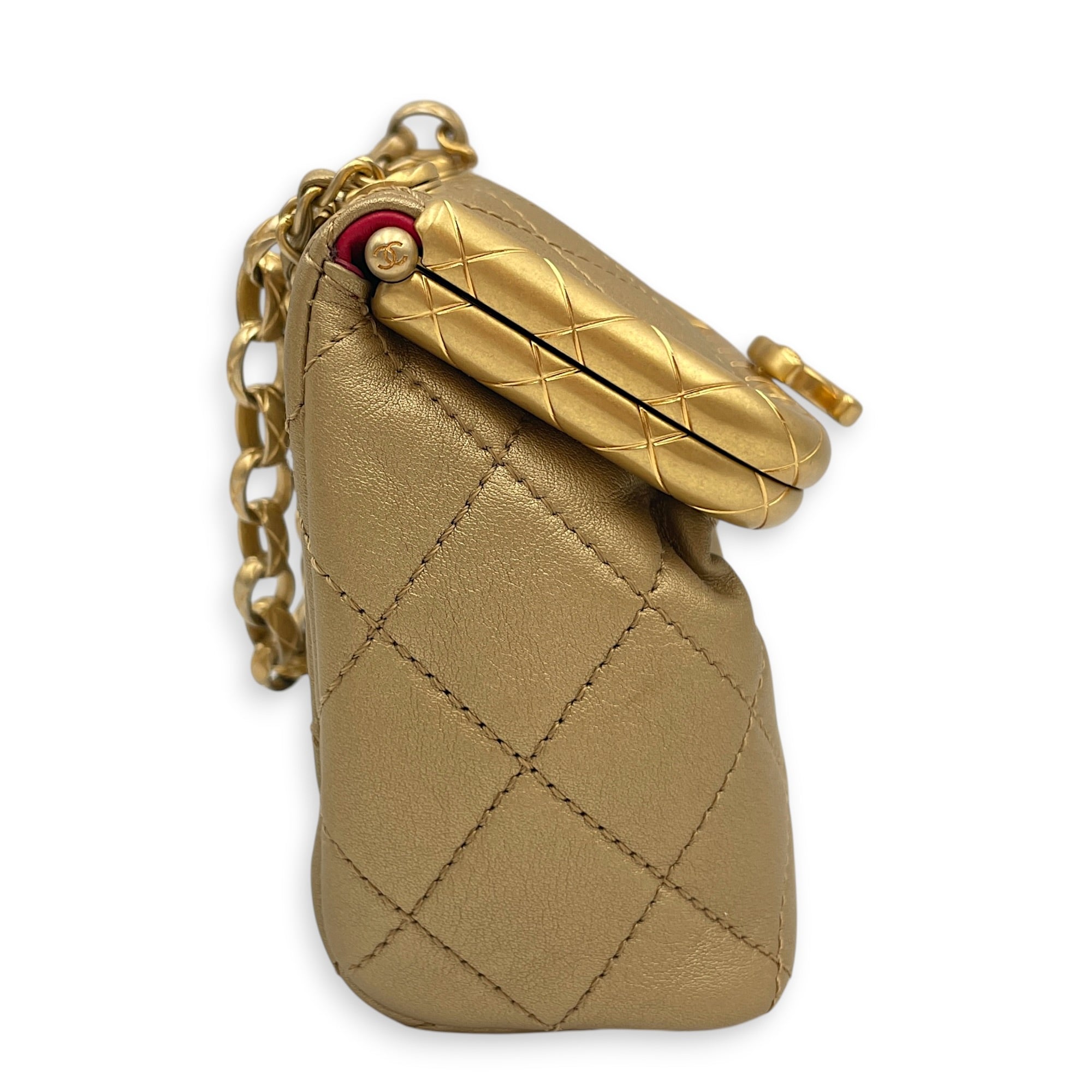 Quilted 2020 My Crush Bag Micro Gold Crossbody Bag in Calfskin Gold hardware CL2605-21122 3