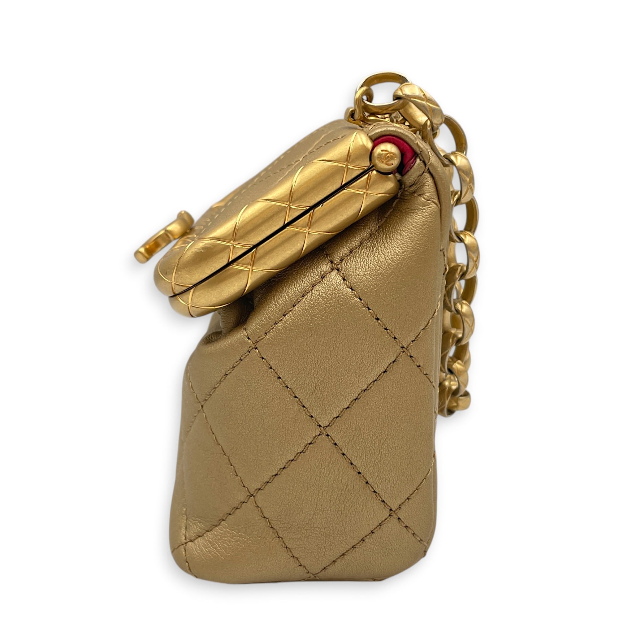 Quilted 2020 My Crush Bag Micro Gold Crossbody Bag in Calfskin Gold hardware CL2605-21122 4