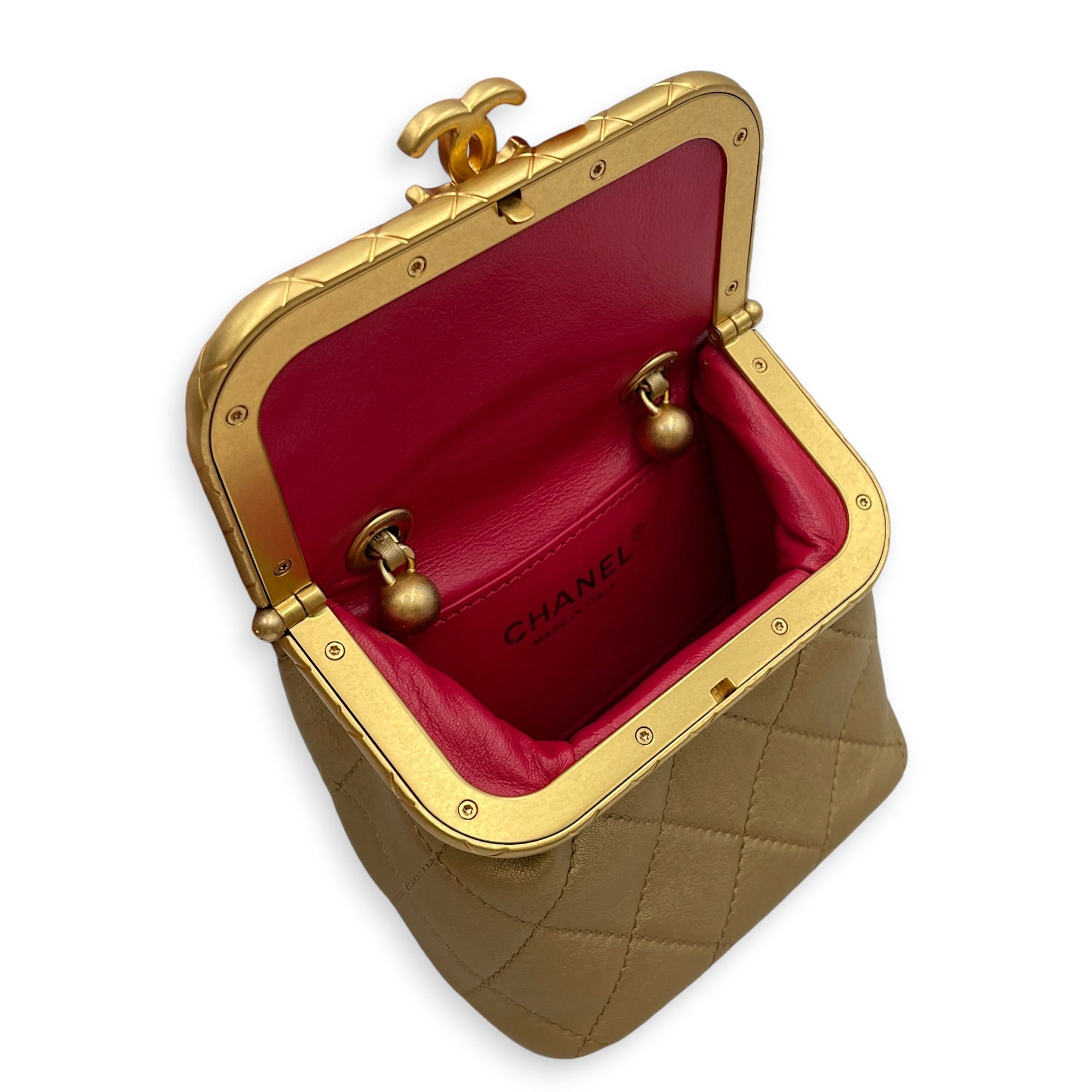 Quilted 2020 My Crush Bag Micro Gold Crossbody Bag in Calfskin Gold hardware CL2605-21122 7