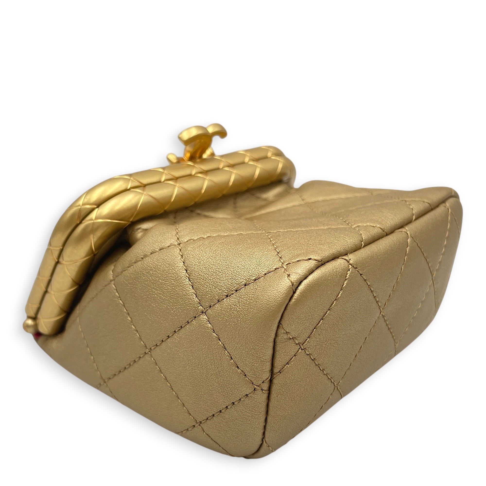 Quilted 2020 My Crush Bag Micro Gold Crossbody Bag in Calfskin Gold hardware CL2605-21122 8
