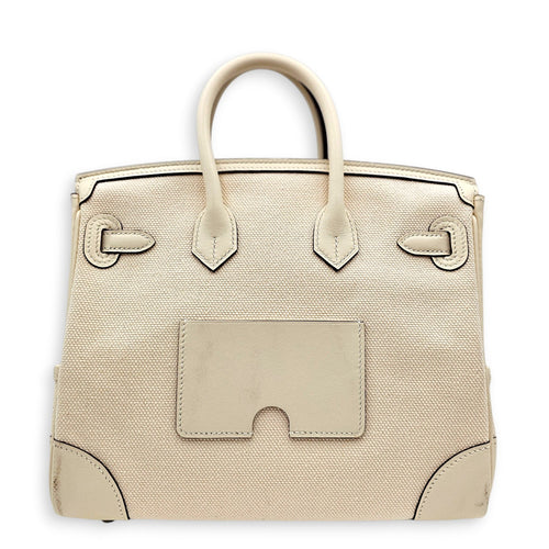 Cargo Birkin 25 Nata in Swift/Toile Palladium hardware CL2605-21124 2