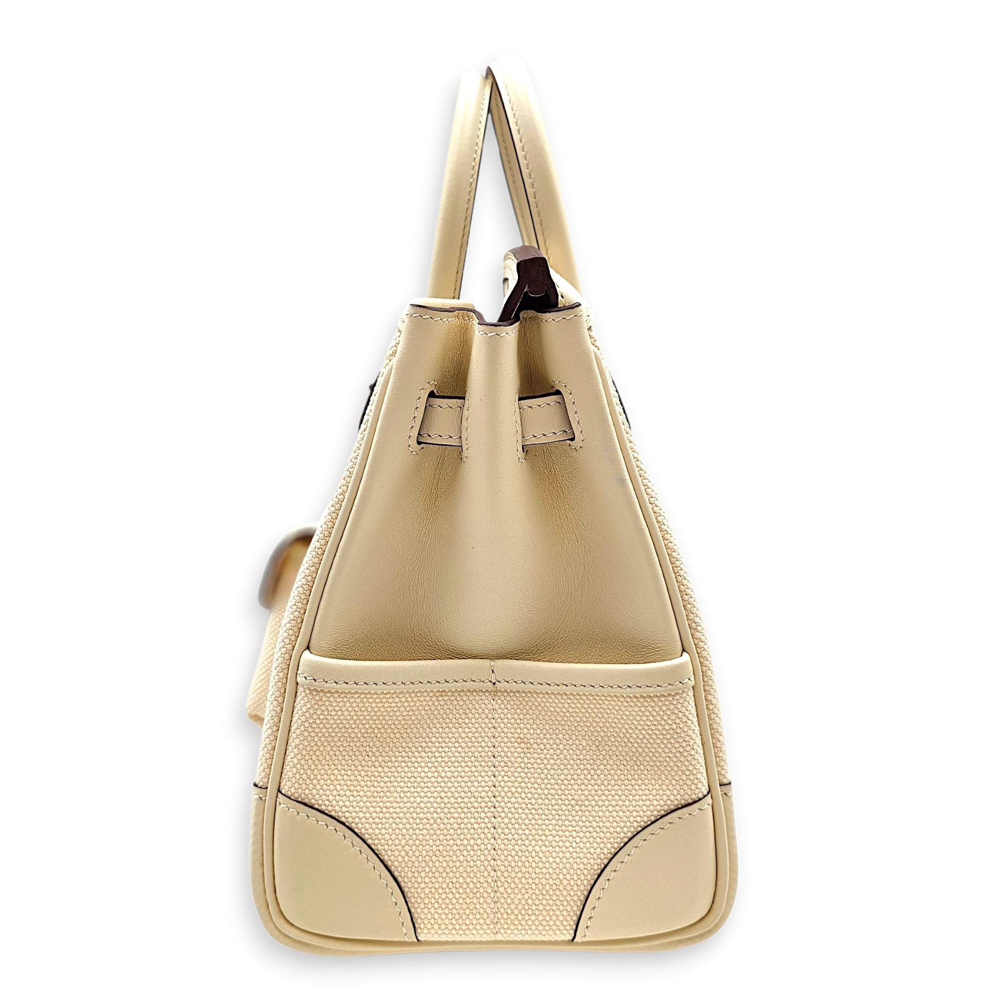 Cargo Birkin 25 Nata in Swift/Toile Palladium hardware CL2605-21124 3