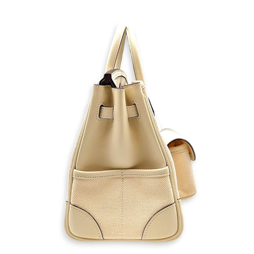 Cargo Birkin 25 Nata in Swift/Toile Palladium hardware CL2605-21124 4