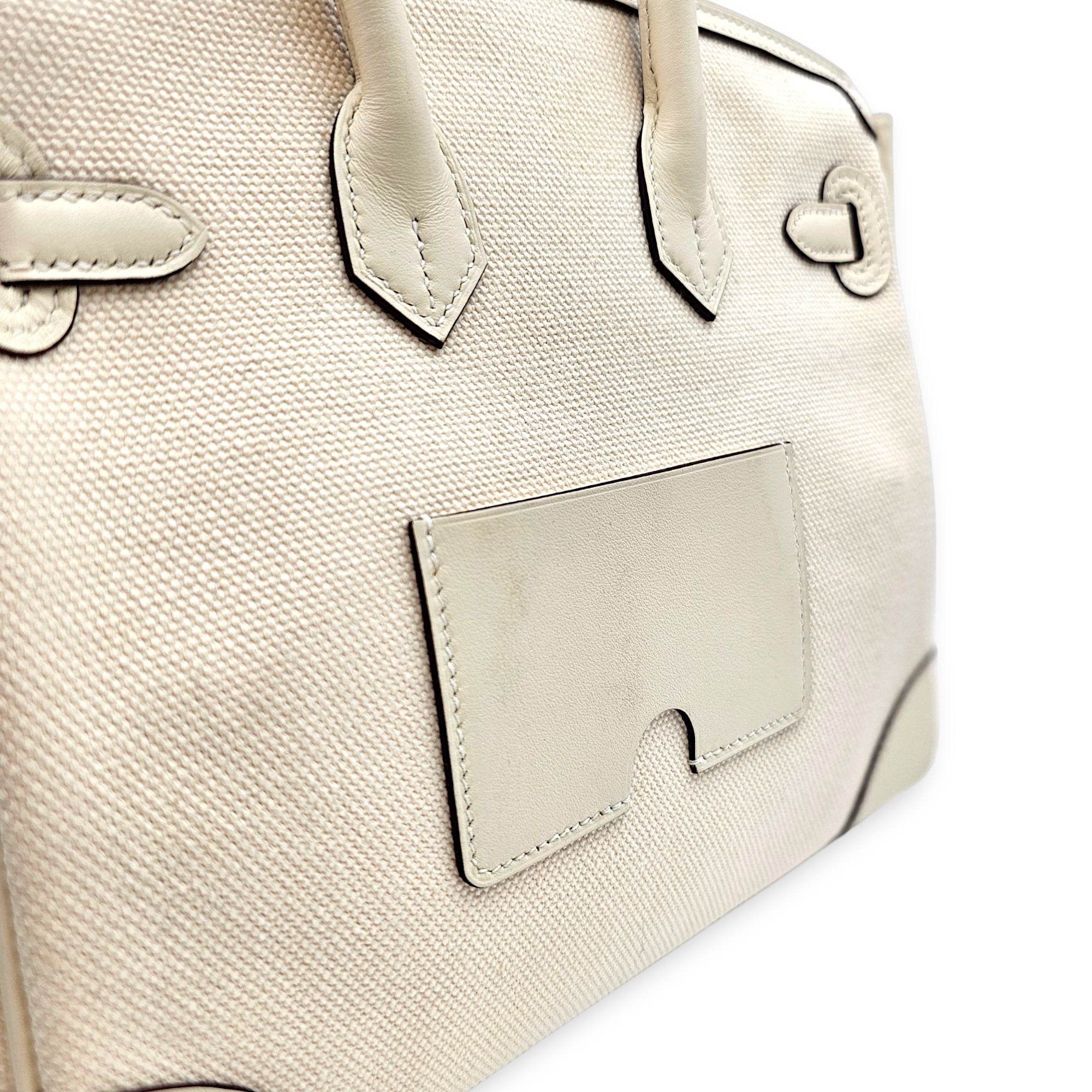 Cargo Birkin 25 Nata in Swift/Toile Palladium hardware CL2605-21124 7