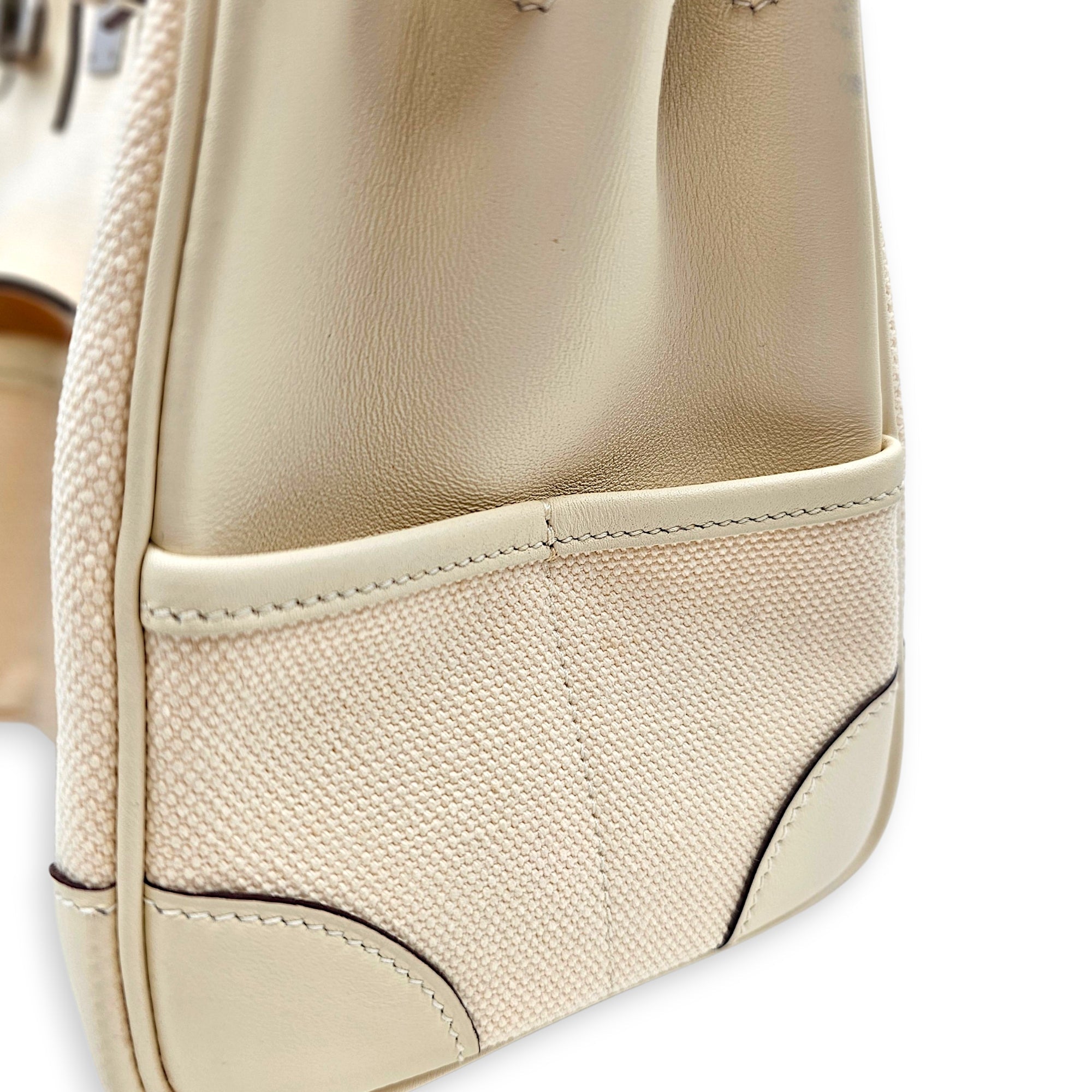 Cargo Birkin 25 Nata in Swift/Toile Palladium hardware CL2605-21124 8