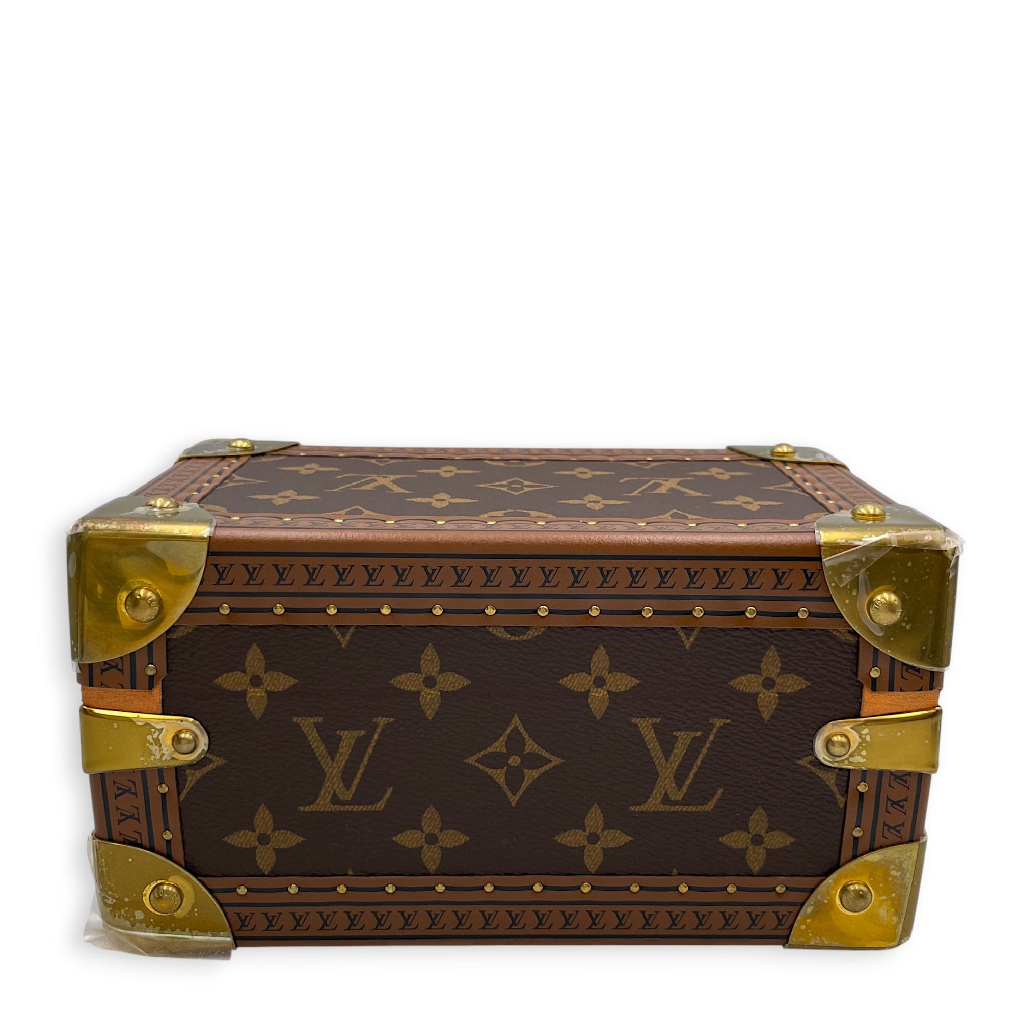 Coffret Tresor Treasure Case Brown Trunk in Canvas Gold hardware CL2605-21126 2