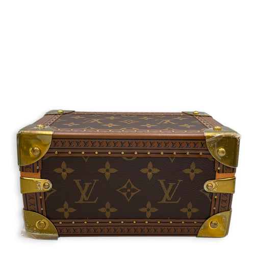 Coffret Tresor Treasure Case Brown Trunk in Canvas Gold hardware CL2605-21126 2