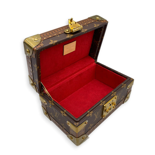 Coffret Tresor Treasure Case Brown Trunk in Canvas Gold hardware CL2605-21126 9