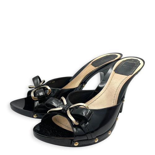 Slide 39 Black Sandals in Patent Leather Silver hardware CL2605-21135 2