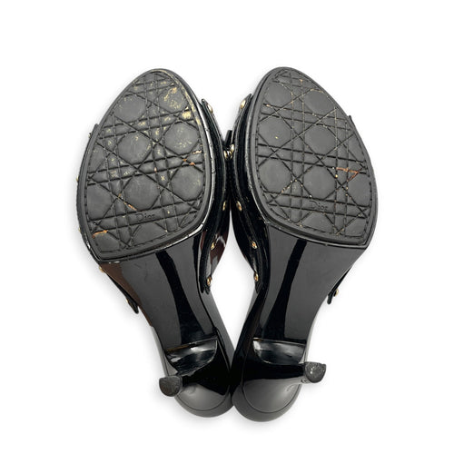 Slide 39 Black Sandals in Patent Leather Silver hardware CL2605-21135 3