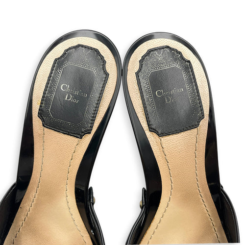 Slide 39 Black Sandals in Patent Leather Silver hardware CL2605-21135 4