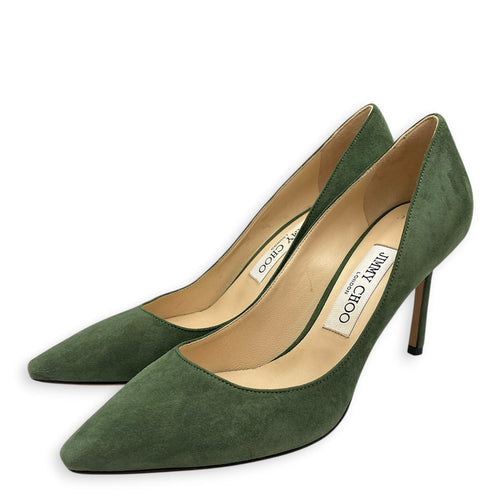 Romy 85 37.5 Green Pumps in Suede Leather CL2605-21141 2