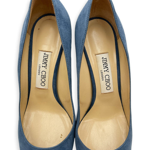 Romy 85 37.5 Blue Pumps in Suede Leather CL2605-21142 4