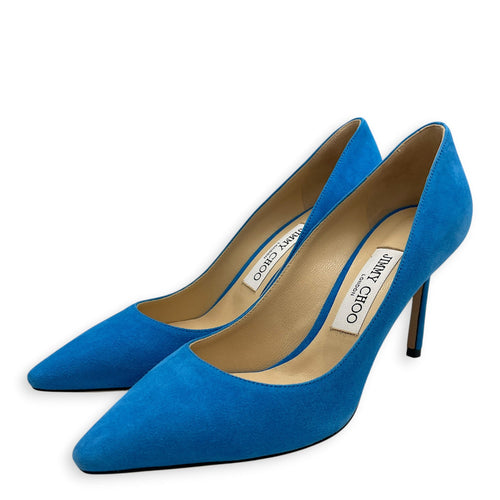 Romy 85 37.5 Blue Pumps in Suede Leather CL2605-21144 2