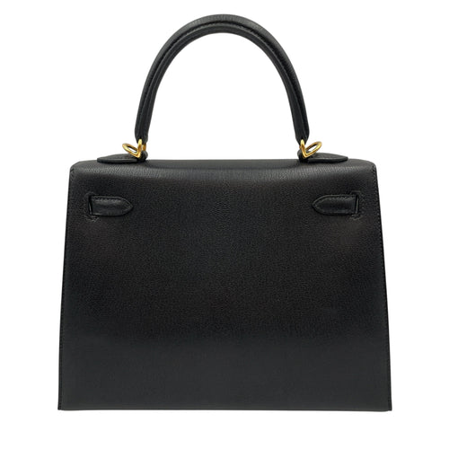 Sellier Kelly 25 Black in Chevre Chamkila Gold hardware CL2605-21147 2