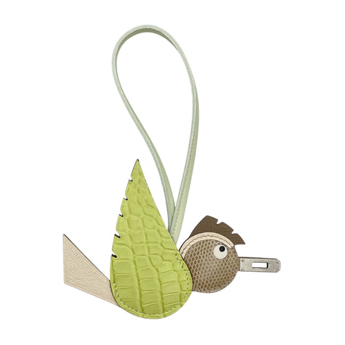 Birdy Charm Nata/Ficelle/Etoupe/Vert Fizz/Jaune Bourgeon  Bag Accessory in Matte alligator/lizard/epsom/chevre Palladium hardware CL2605-21148 2