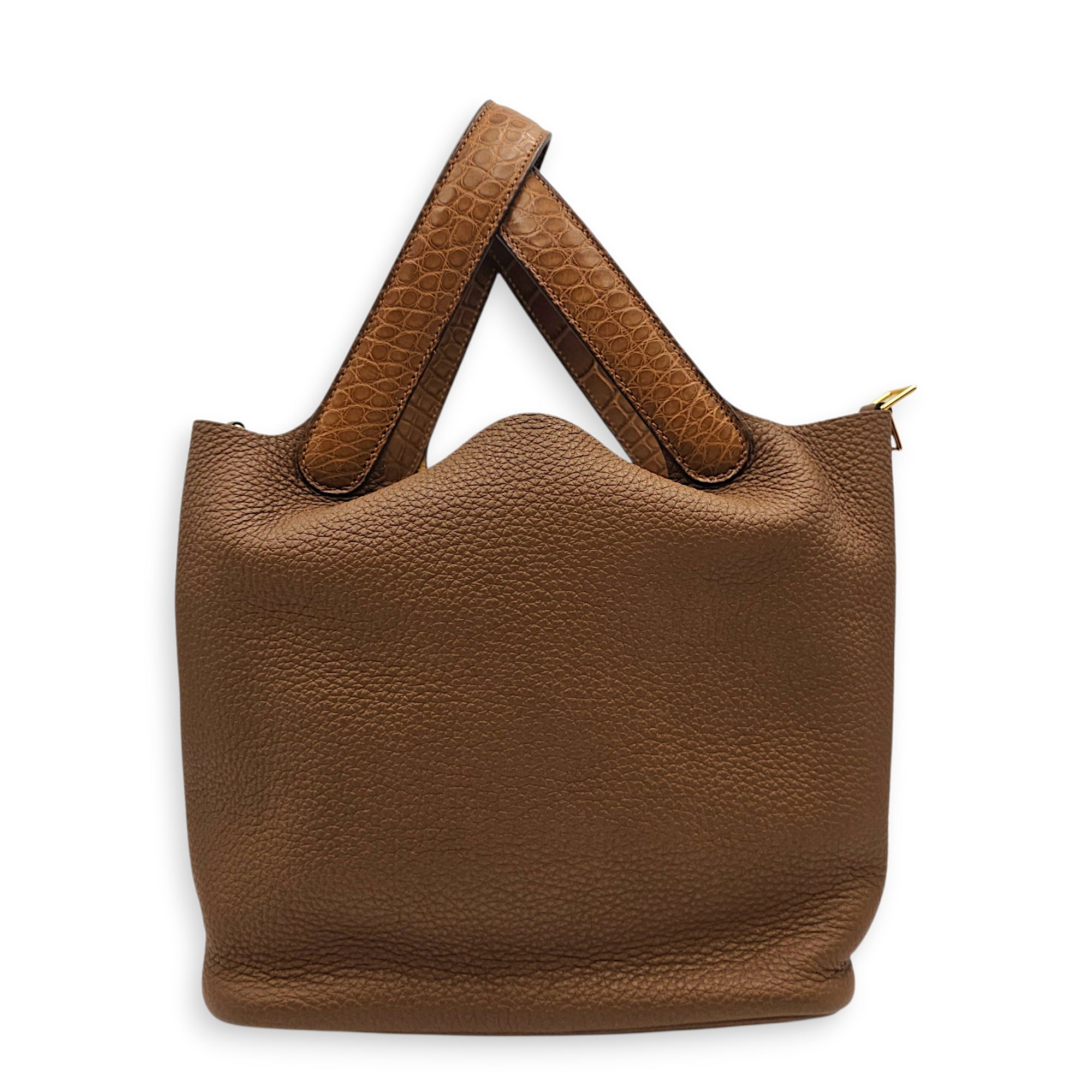 Picotin Touch 22 Alezan in Clemence/Matte Alligator Gold hardware