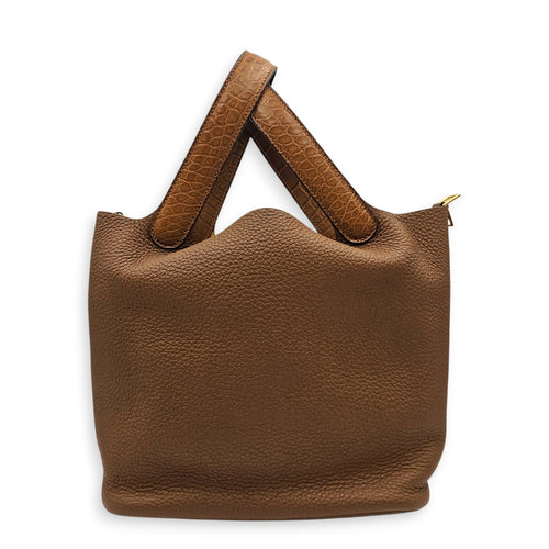 Picotin Touch 22 Alezan in Clemence/Matte Alligator Gold hardware