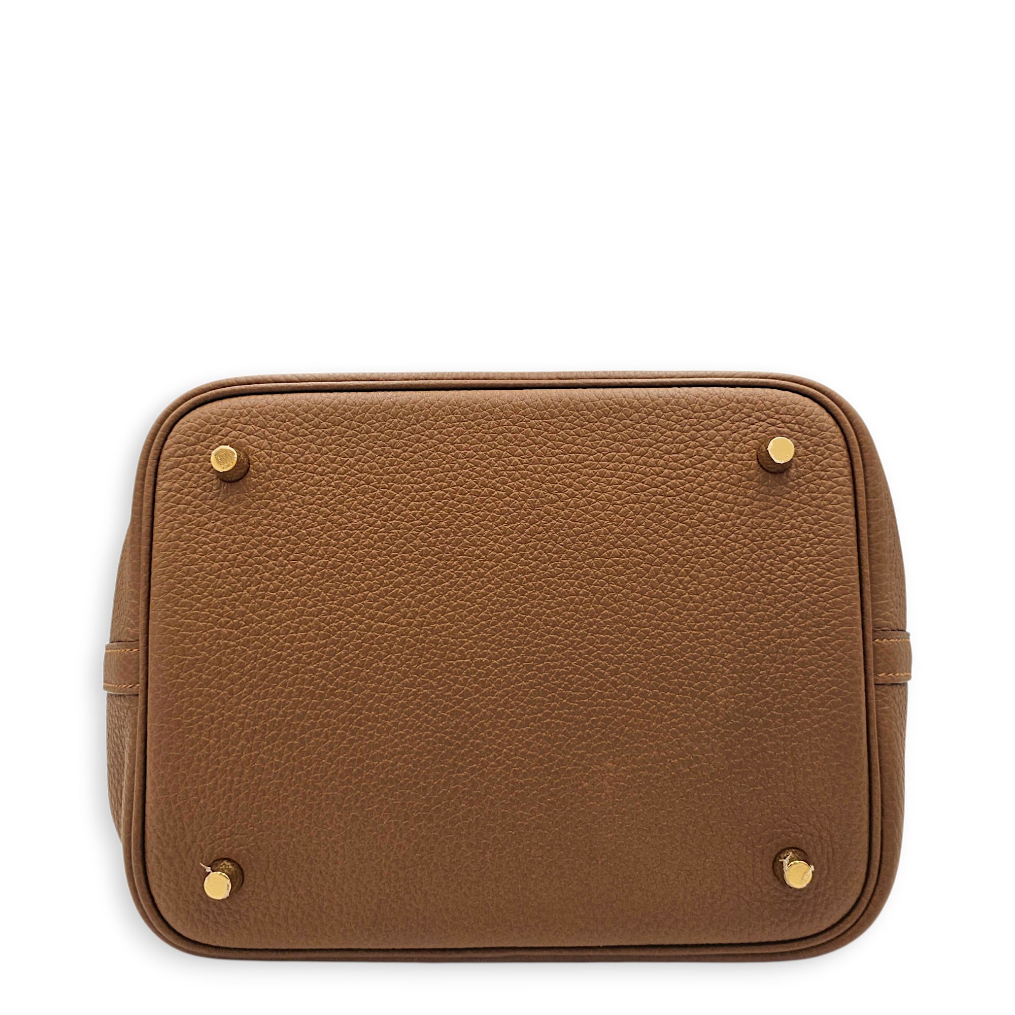 Picotin Touch 22 Alezan in Clemence/Matte Alligator Gold hardware