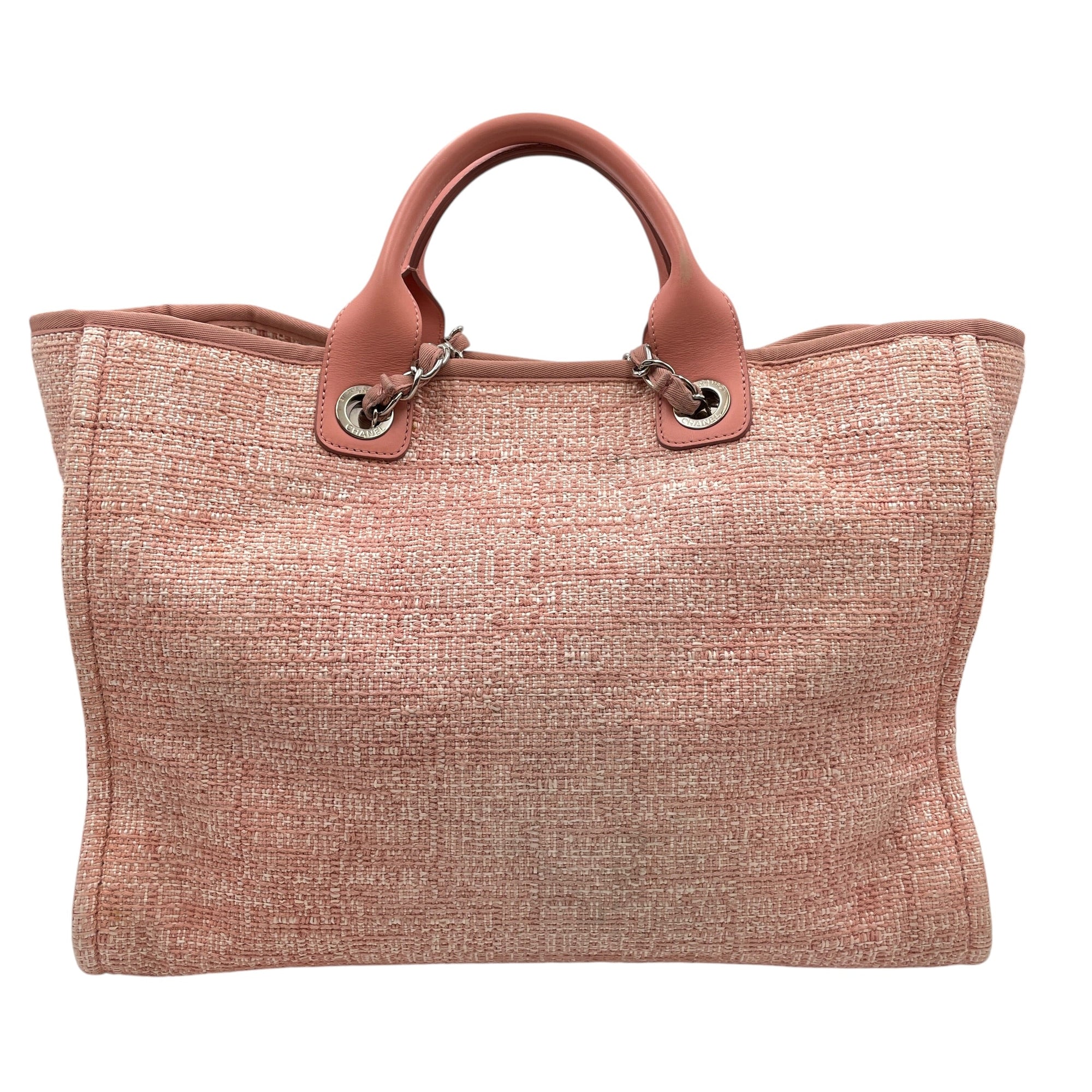 Deauville Large Pink Shoulder Bag in Tweed Silver hardware CL2605-21156 2