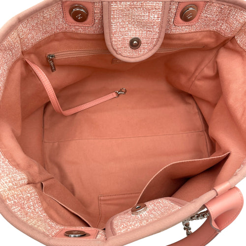 Deauville Large Pink Shoulder Bag in Tweed Silver hardware CL2605-21156 8