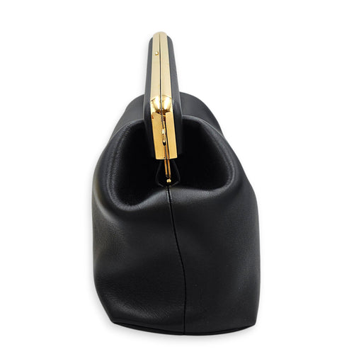First Medium Black Clutch in Nappa Leather Gold hardware CL2605-21157 3