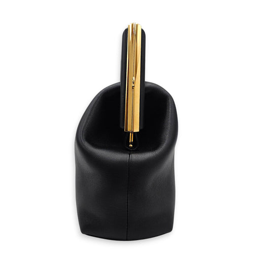 First Medium Black Clutch in Nappa Leather Gold hardware CL2605-21157 4