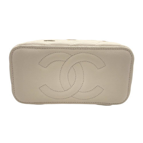 Coco Casino Vanity White Crossbody Bag in Caviar Leather Gold hardware CL2605-21160 5