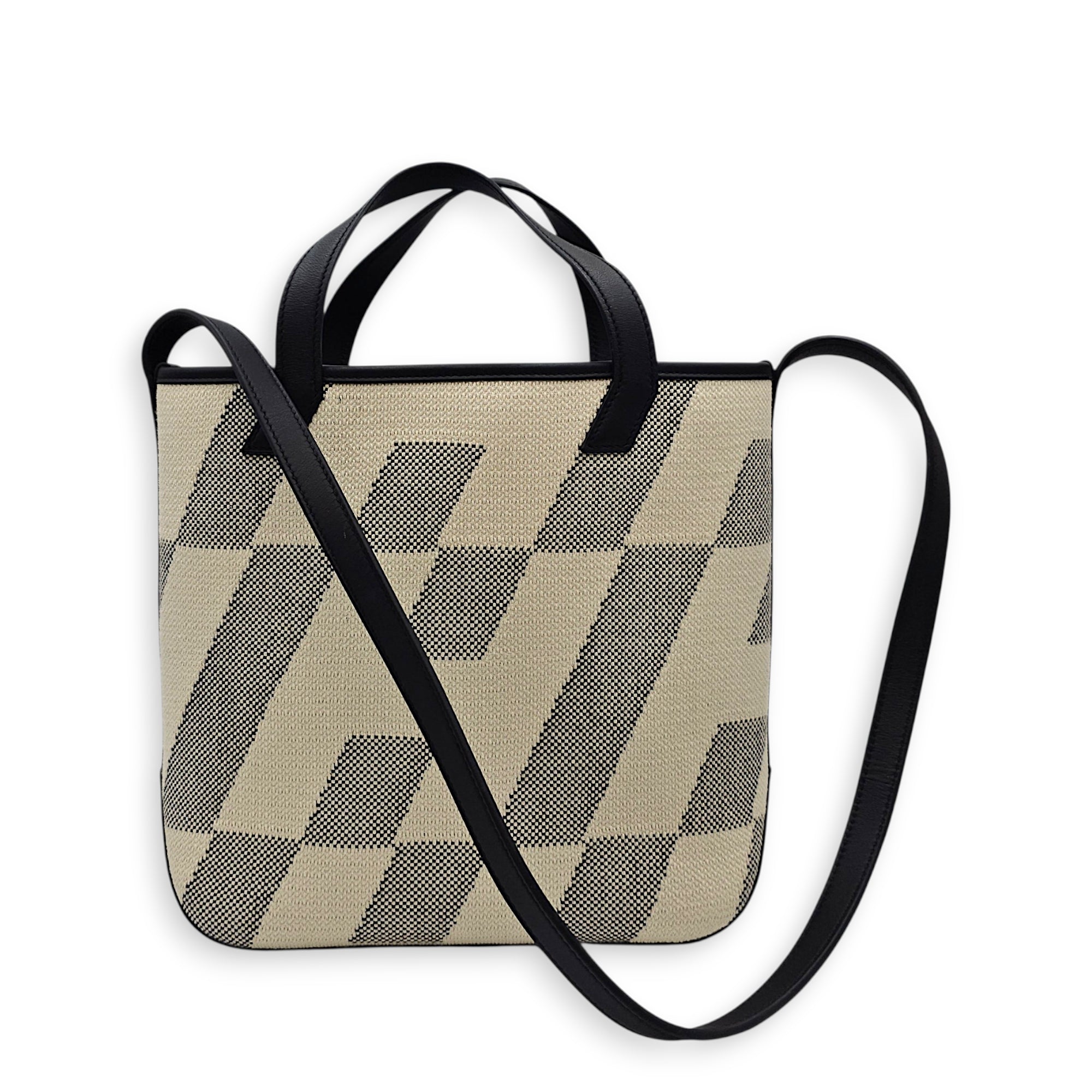 Cabas H En Biais 27 Black in Toile H